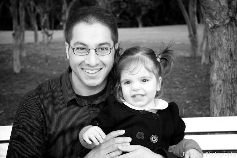 B&W father and daughter - family portrait photography sydney